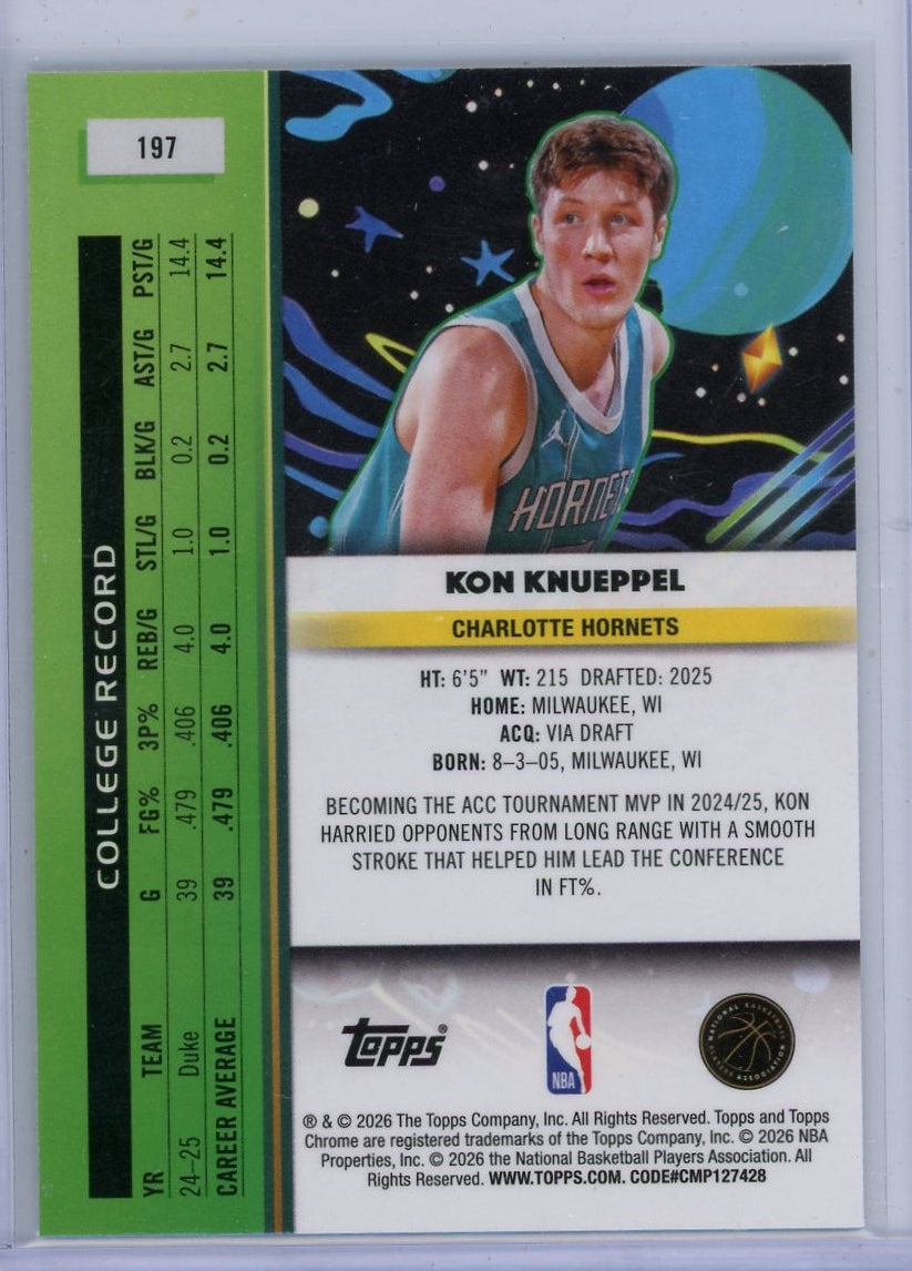 Kon Knueppel Topps Chrome Rookie Card #197