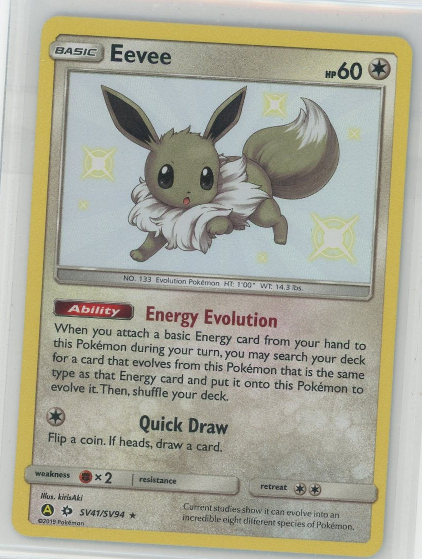 Eevee Pokémon Hidden Fates Shiny Vault Shiny Holo Rare #SV41/SV94