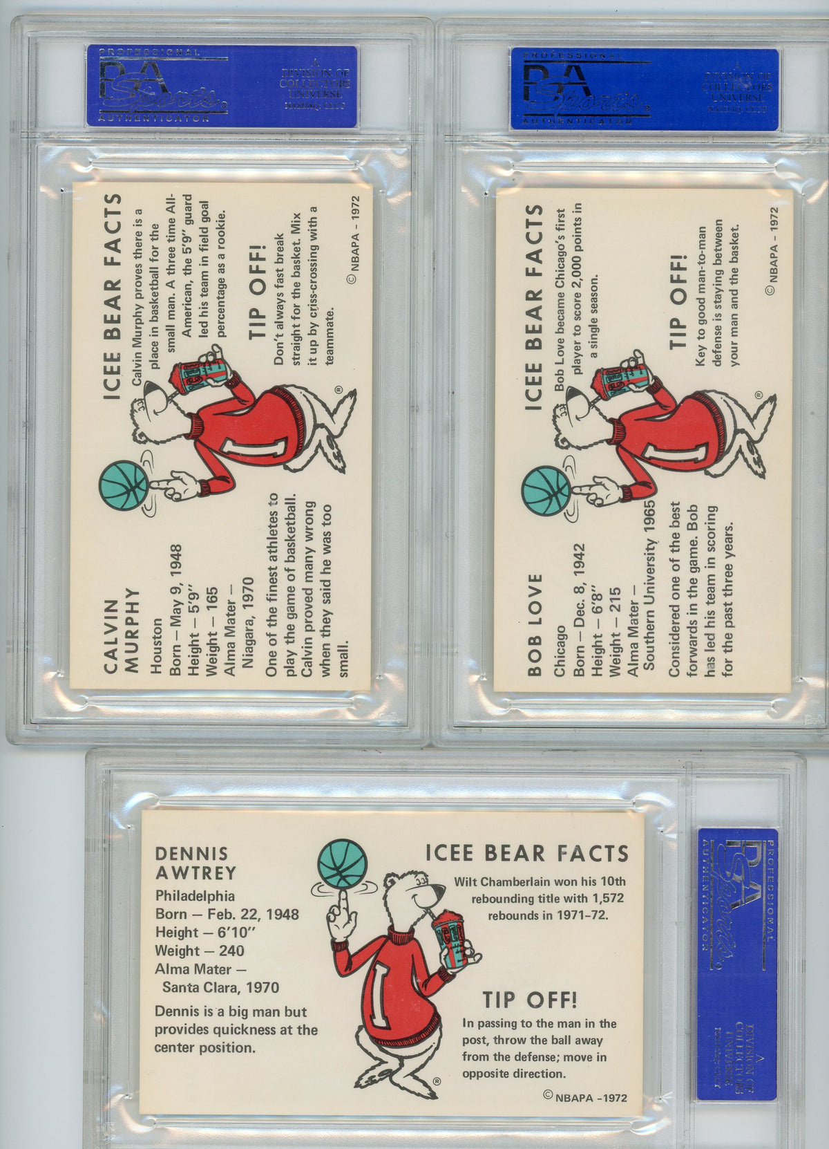 1972 Icee Bear Basketball Complete 20-card Set (19 PSA 9's, 1 PRO 9.5)