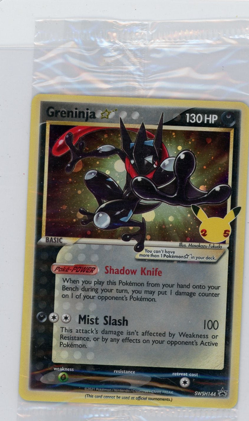 Greninja Gold Star Pokémon Celebrations Black Star Promo #SWSH144 (Sealed)