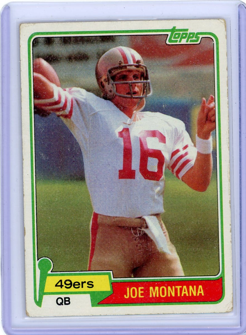 Joe Montana 1981 Topps rookie card 