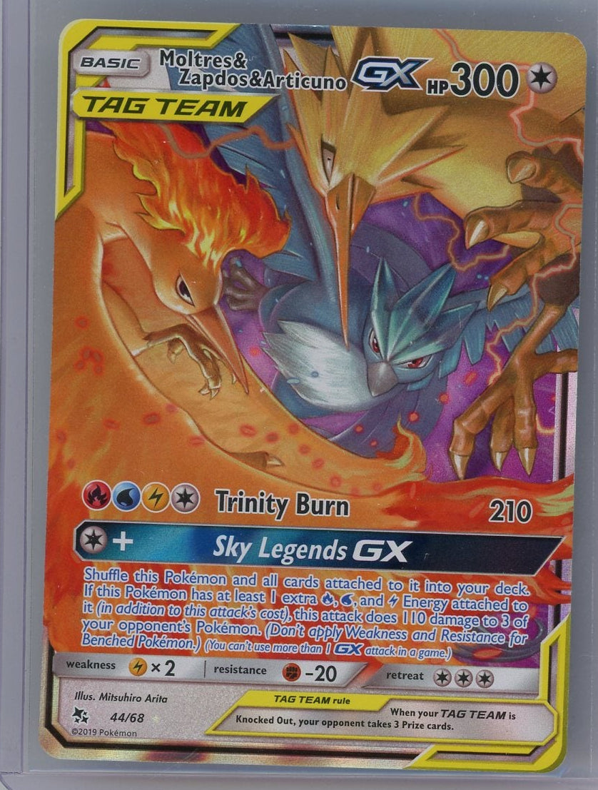 Moltres & Zapdos & Articuno GX Hidden Fates Ultra Rare #44/68