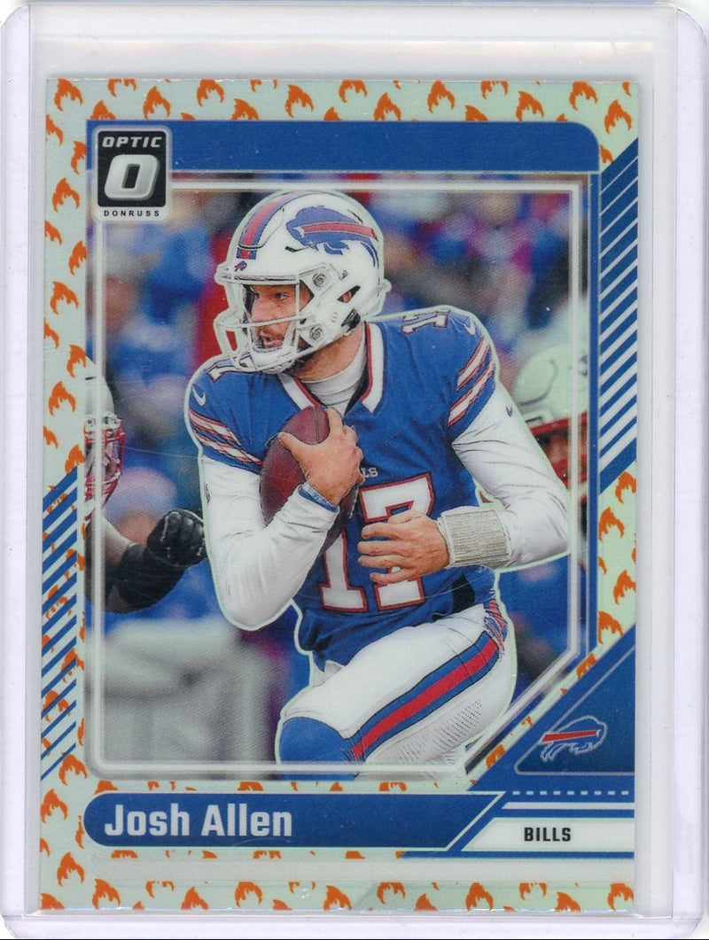 Josh Allen 2024 Panini Donruss Optic Fire Emoji prizm
