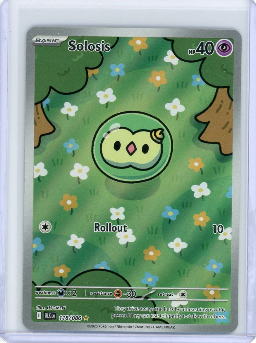 Solosis 2025 Pokemon Black Bolt Illustration rare #118/086