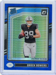 Brock Bowers 2024 Panini Donruss Optic blue hyper prism rookie card