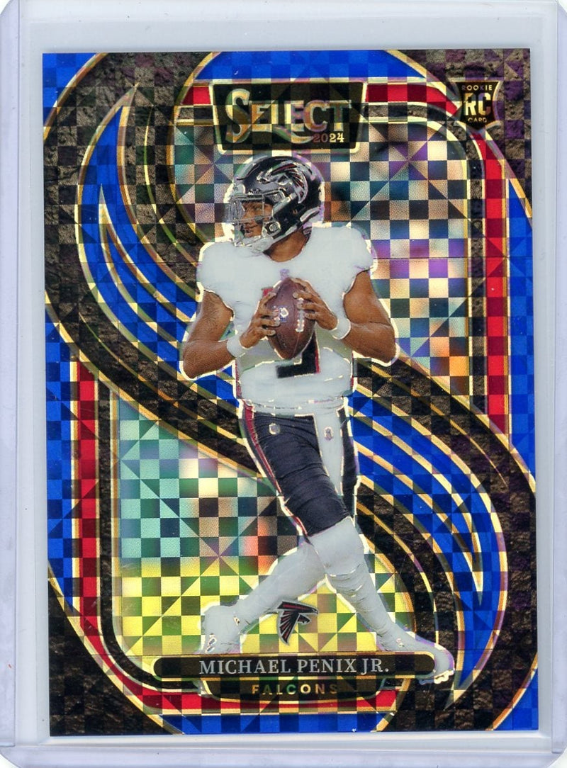 Michael Penix Jr. 2024 Panini Select blue checkerboard prizm rc 