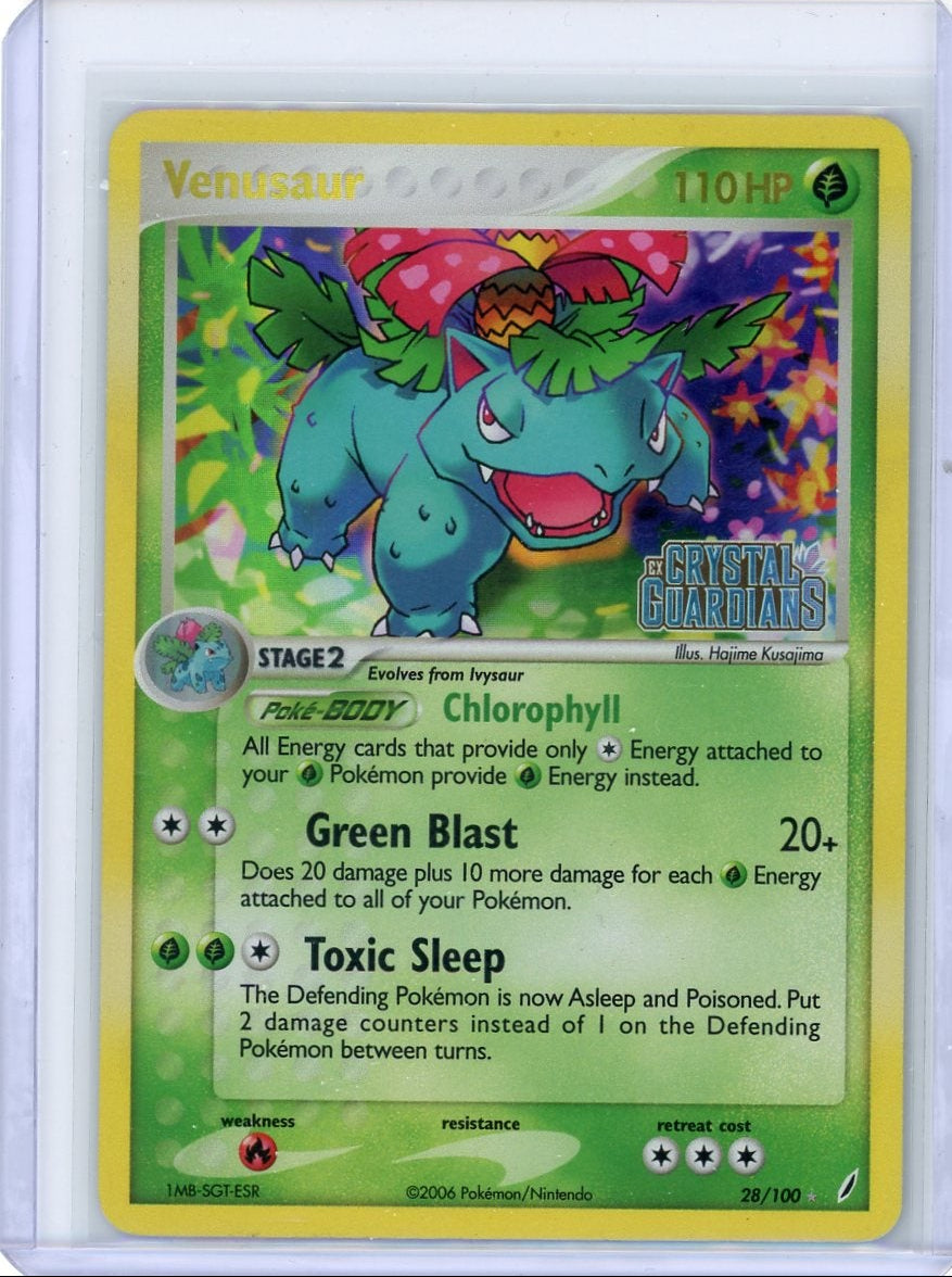 Venusaur 2006 Pokemon Crystal Guardians reverse holo stamped #28/100