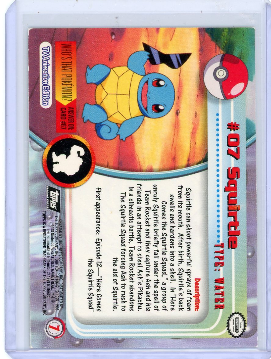 Squirtle 2000 Topps Pokémon TV #07