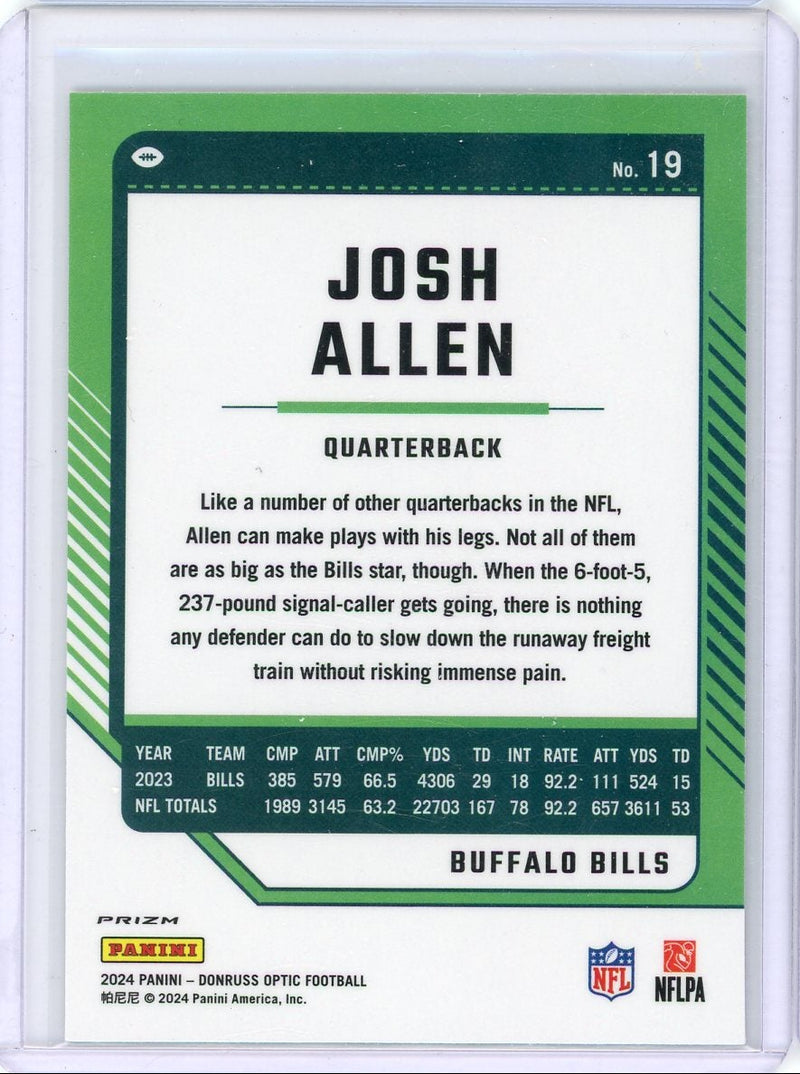 Josh Allen 2024 Panini Donruss Optic Fire Emoji prizm
