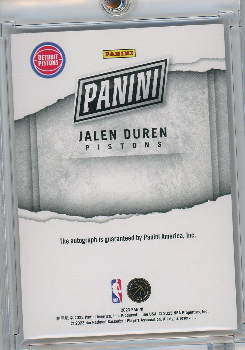 Jalen Duren 2022 Panini Rookie VIP Patch Autograph #'d 07/10