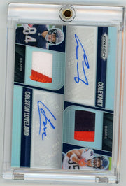 Colston Loveland/Cole Kmet 2025 Panini Prizm Dual Patch Auto #'d 41/99