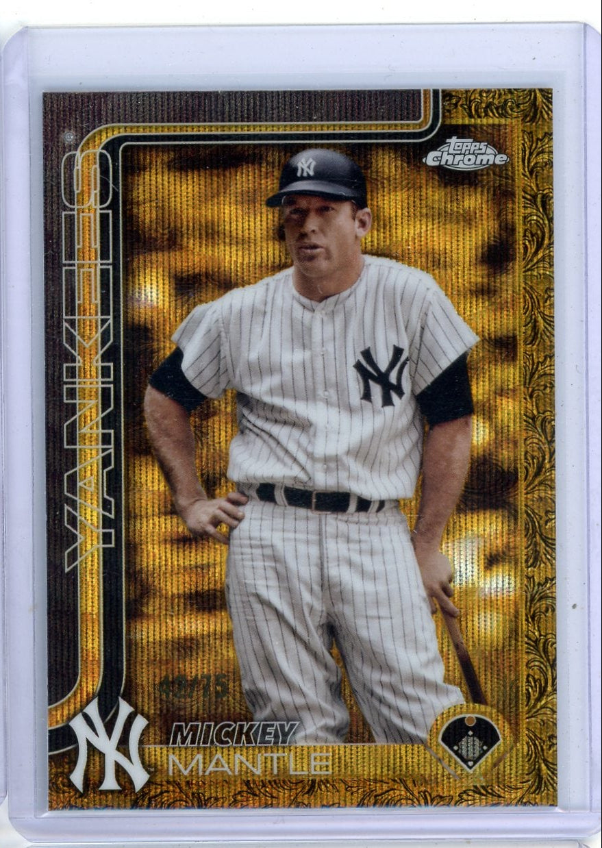 Mickey Mantle 2025 Topps Chrome Gilded wave ref. #'d 42/75