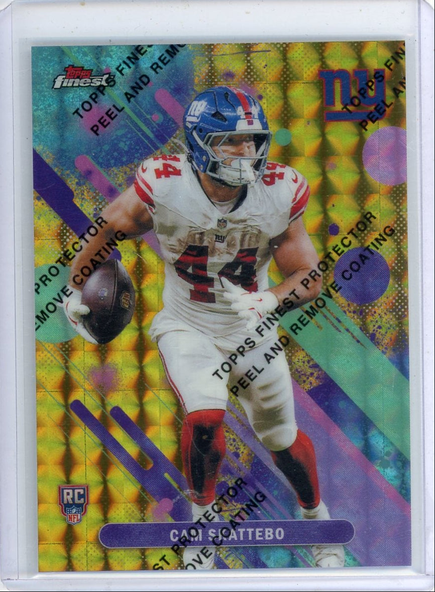 Cam Skattebo 2025 Topps Finest Gold ref. w/ peel RC #'d 44/50