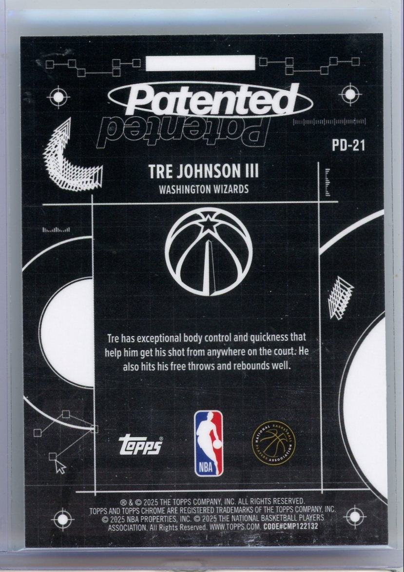 Tre Johnson III 2025-26 Topps Chrome Patented RC SP