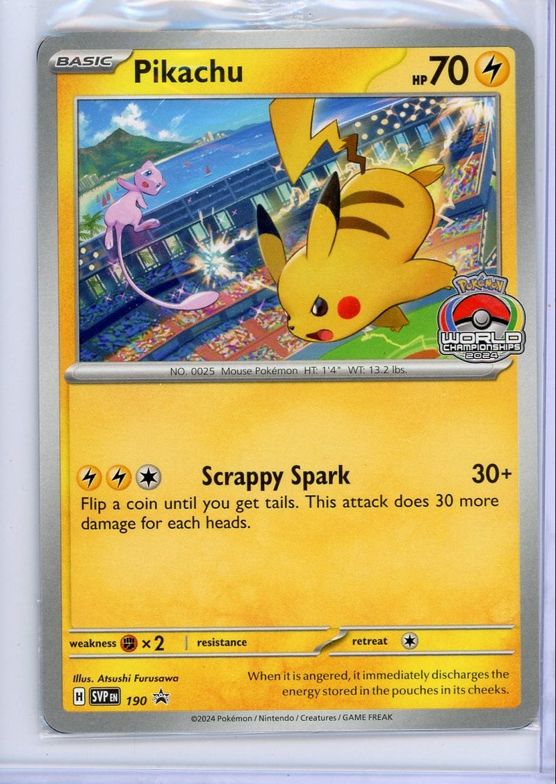 Pikachu 2024 Pokemon World Championships Black Star Promo 