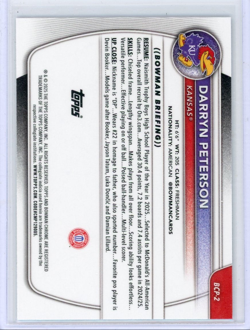 Darryn Peterson 2025-26 1st Bowman Chrome mojo