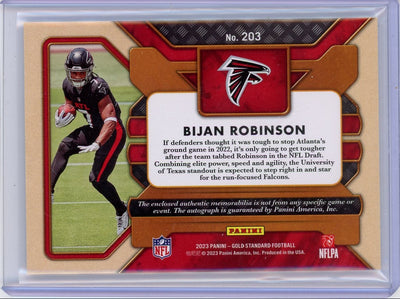 Bijan Robinson 2023 Panini Gold Standard RPA #'d 037/199