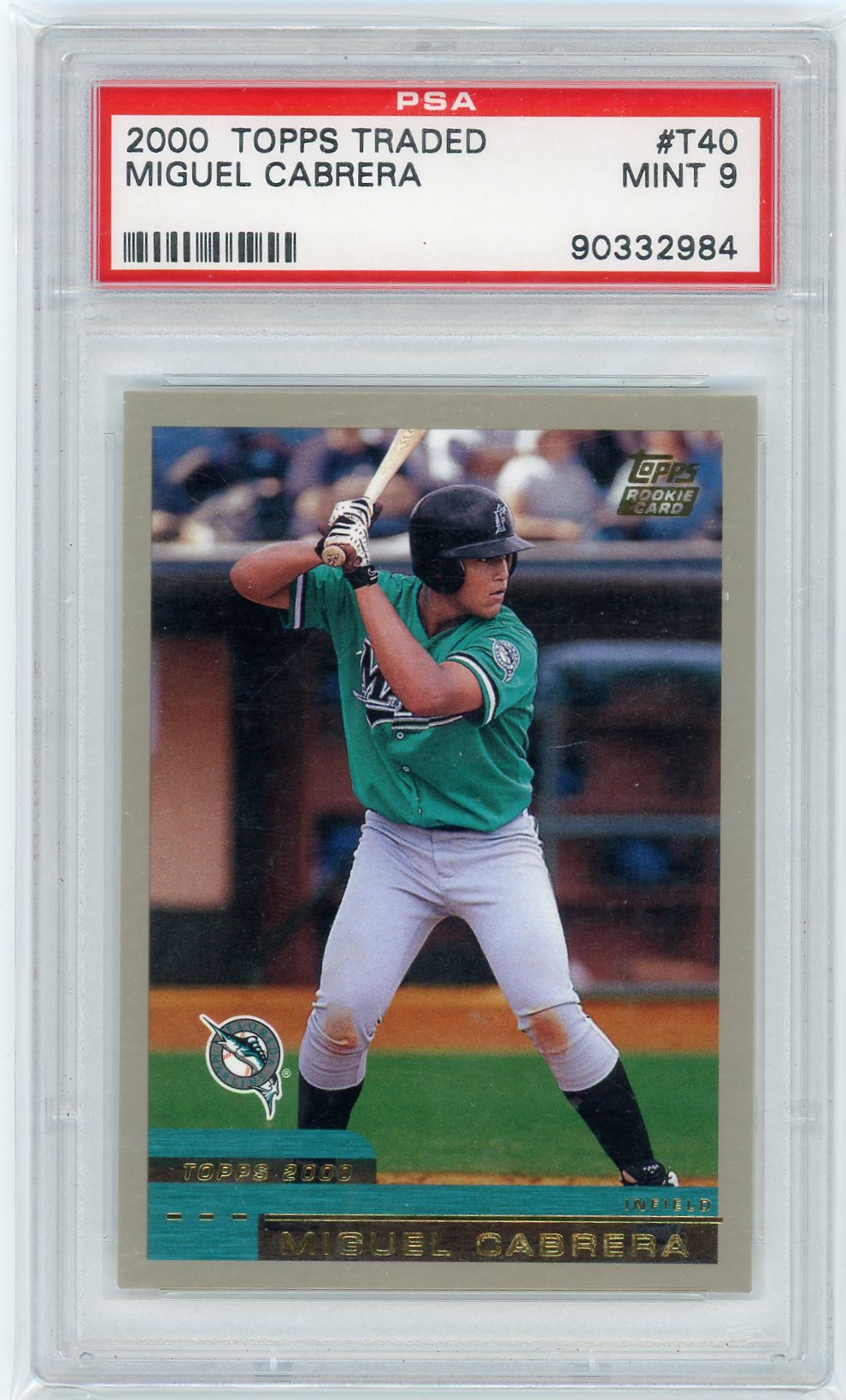 Miguel Cabrera 2000 Topps Traded rookie card #T40 PSA 9