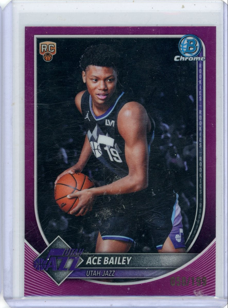 Ace Bailey 2025-26 Bowman Chrome purple ref. RC #'d 058/199