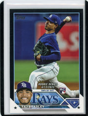 Taj Bradley 2023 Topps debut rookie card black #'d 07/72