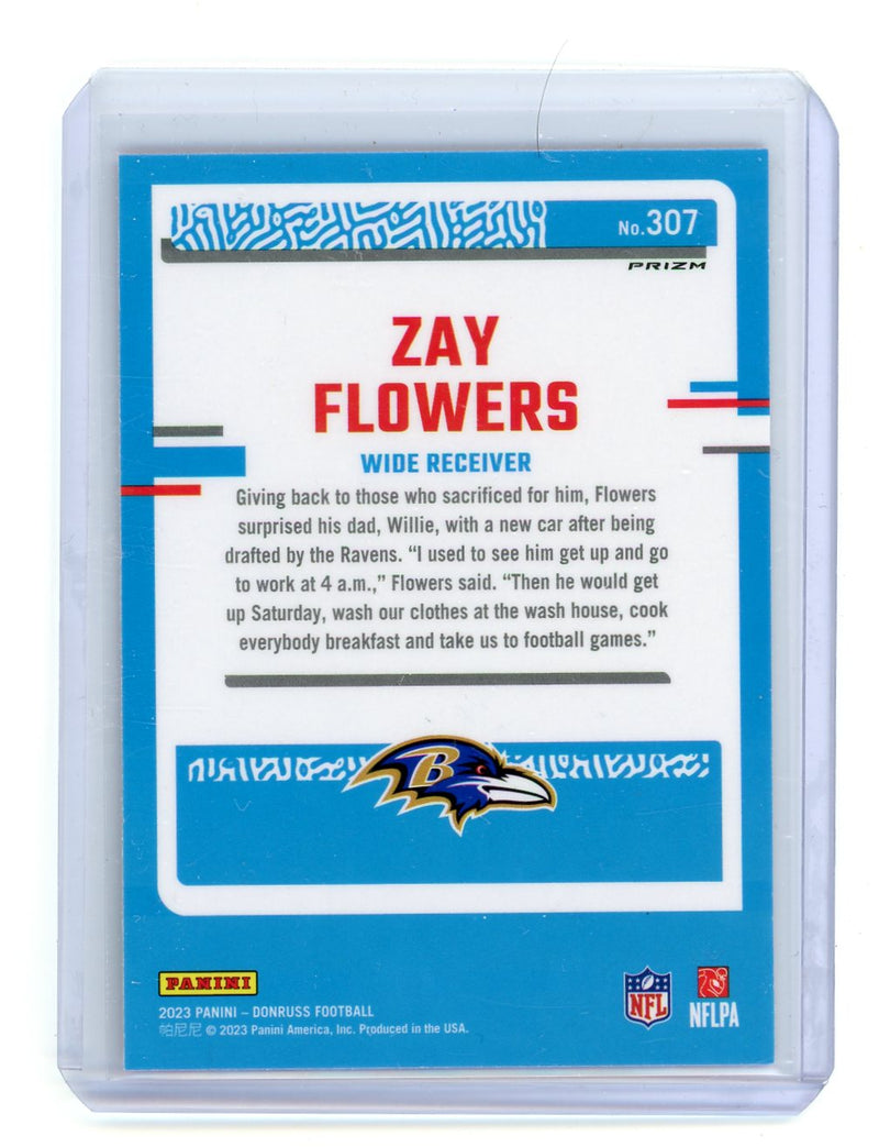 Zay Flowers 2023 Panini Donruss Optic pink prizm rookie card