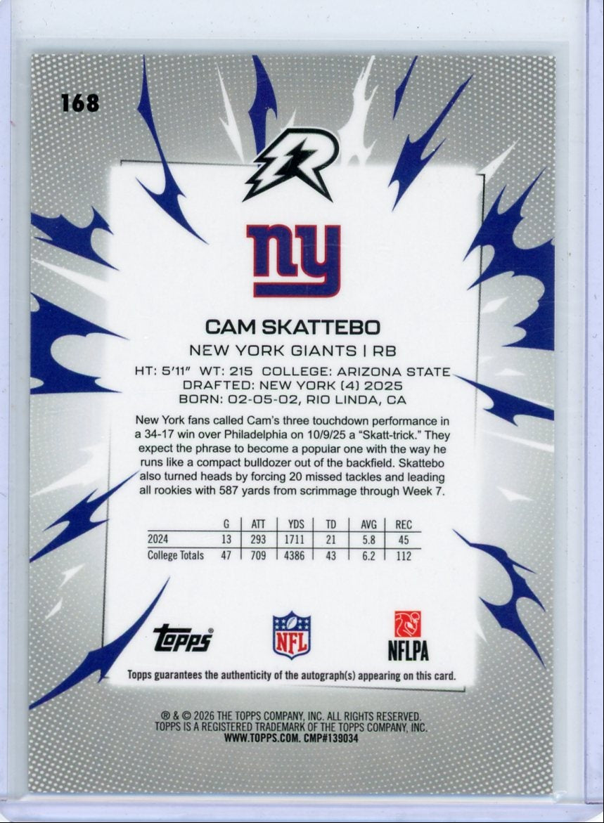 Cam Skattebo 2025 Topps Resurgence autograph #'d 157/375