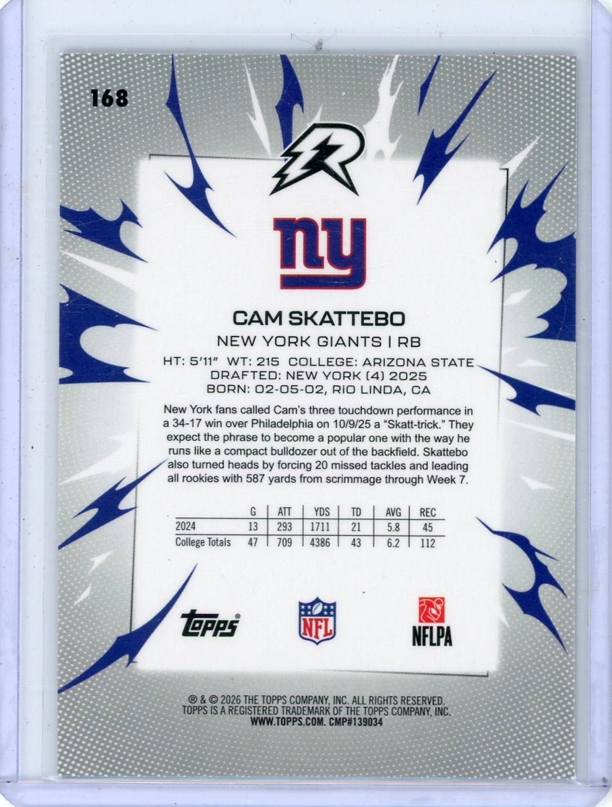 Cam Skattebo 2025 Topps Resurgence gold wave ref. #'d 165/375