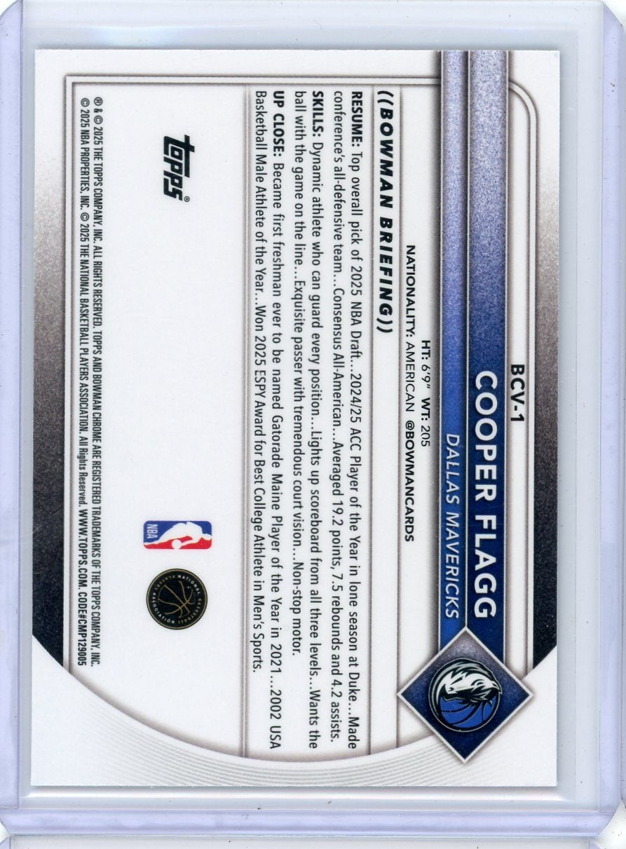 Cooper Flagg 2025-26 Bowman Chrome reptilian ref. RC