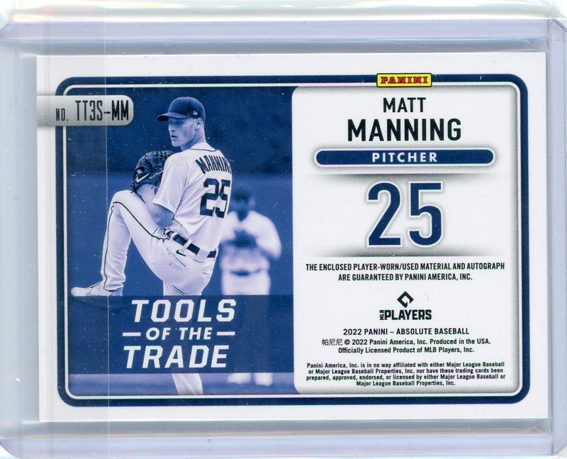 Matt Manning 2022 Panini Absolute Tools of the Trade RPA 