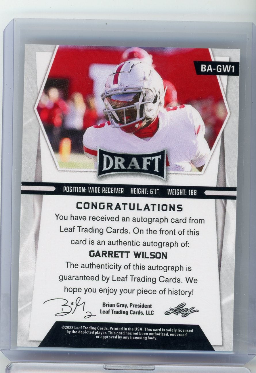 Garrett Wilson 2022 Leaf Draft autograph limited edition /25