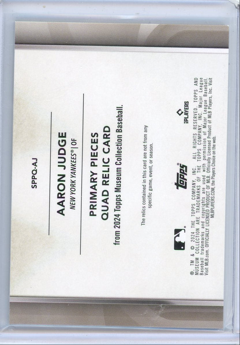 Aaron Judge 2024 Topps Museum Quad Relic #'d 12/49