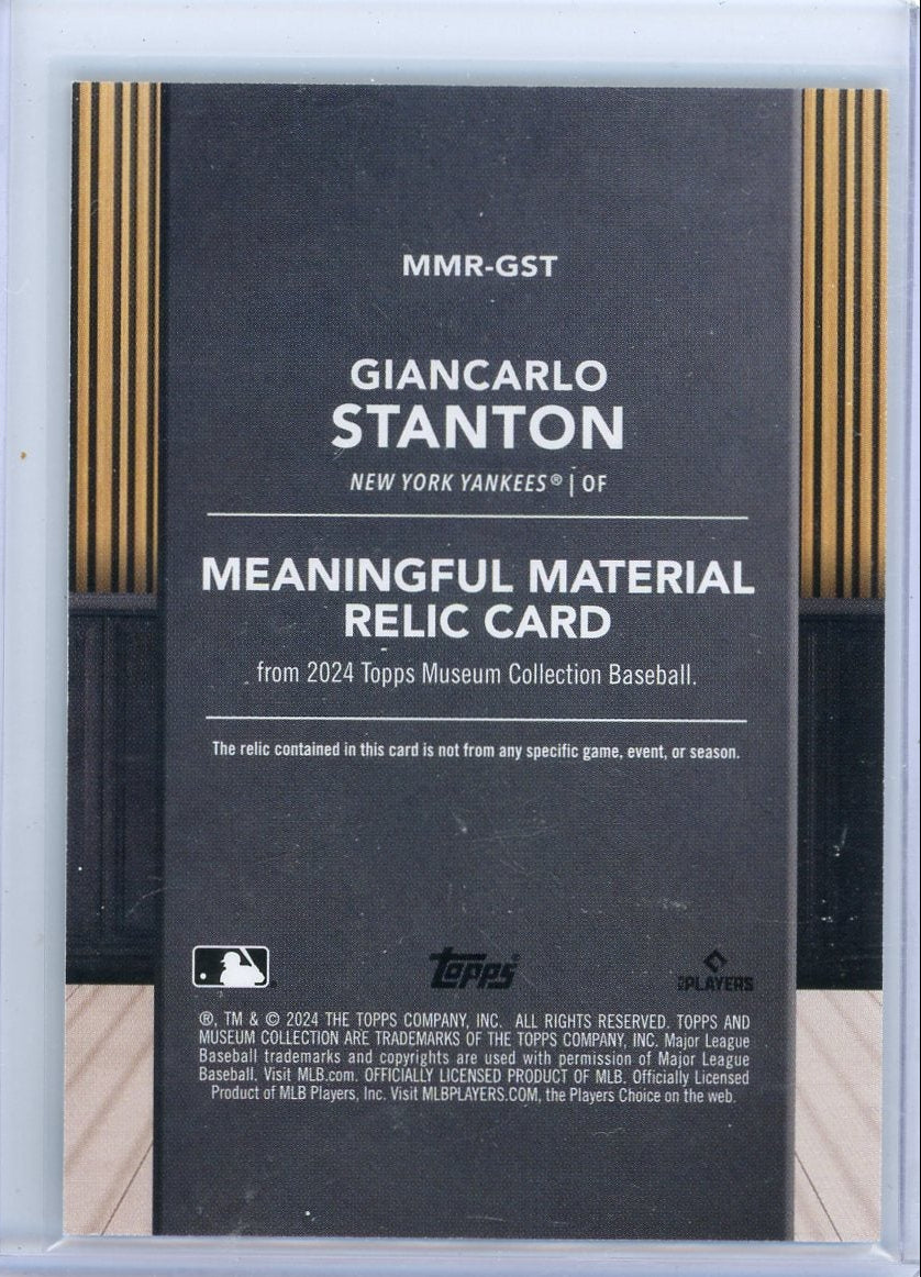 Giancarlo Stanton 2024 Topps Museum Meaningful Material bat relic #'d 14/99