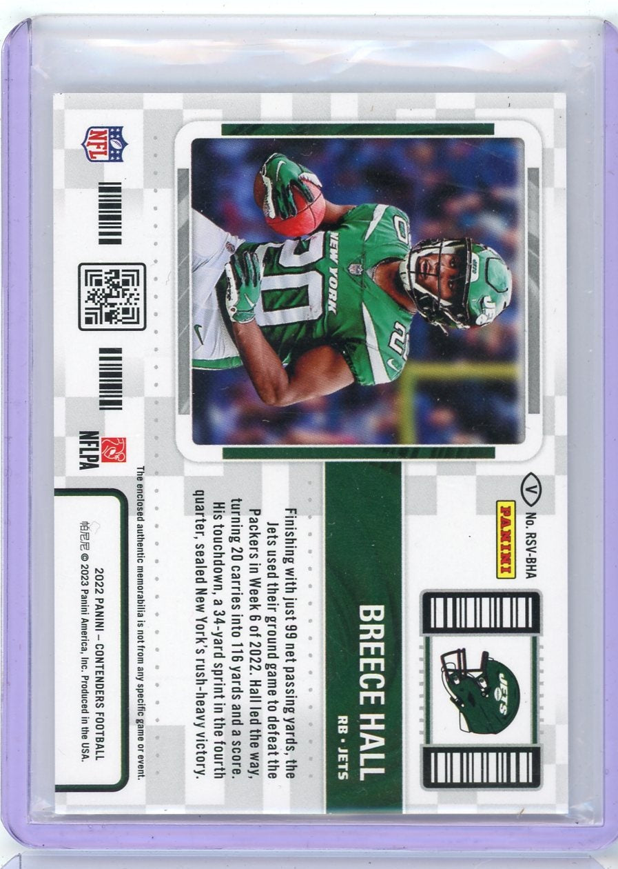 Breece Hall 2022 Panini Contenders Rookie Season Ticket Patch
