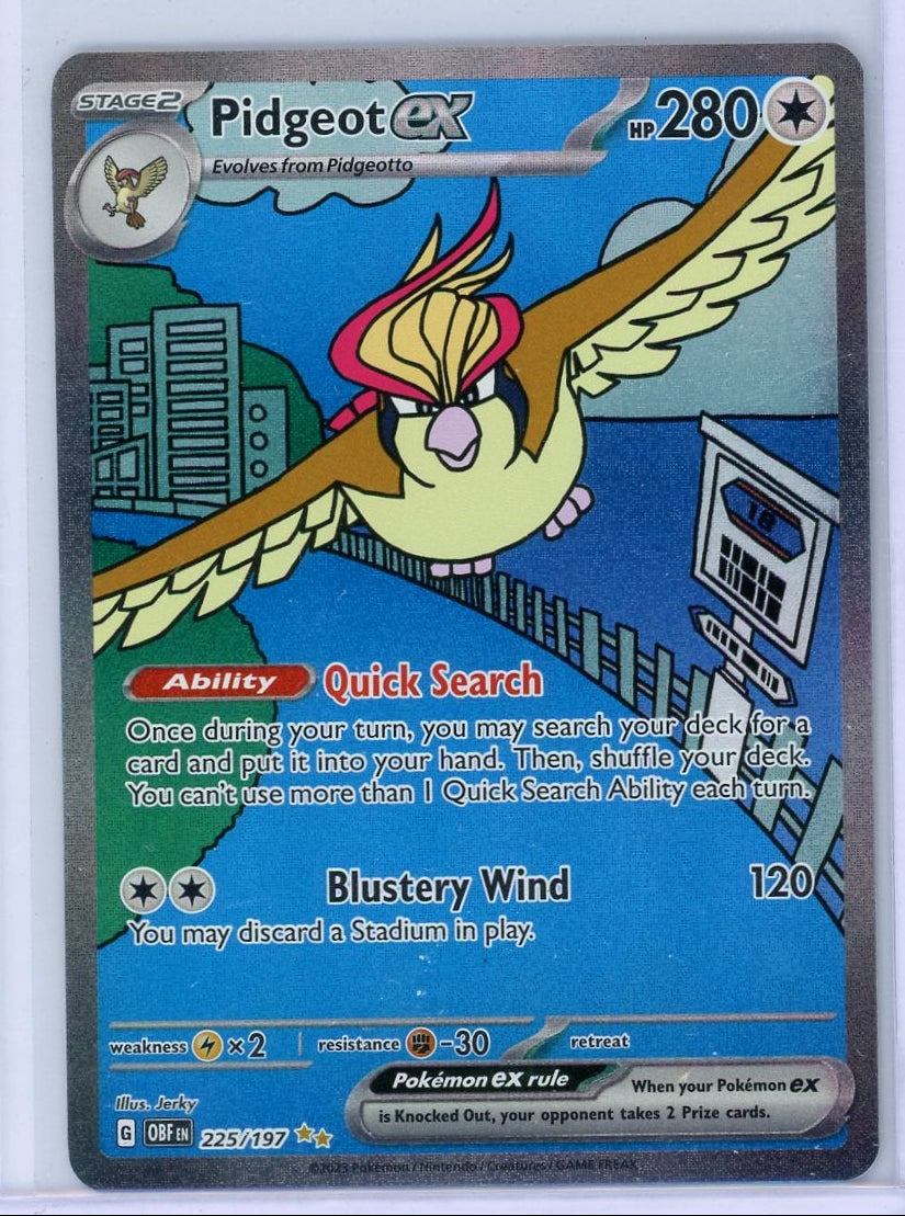 Pidgeot ex Pokémon Obsidian Flames Special Illustration Rare #225/197