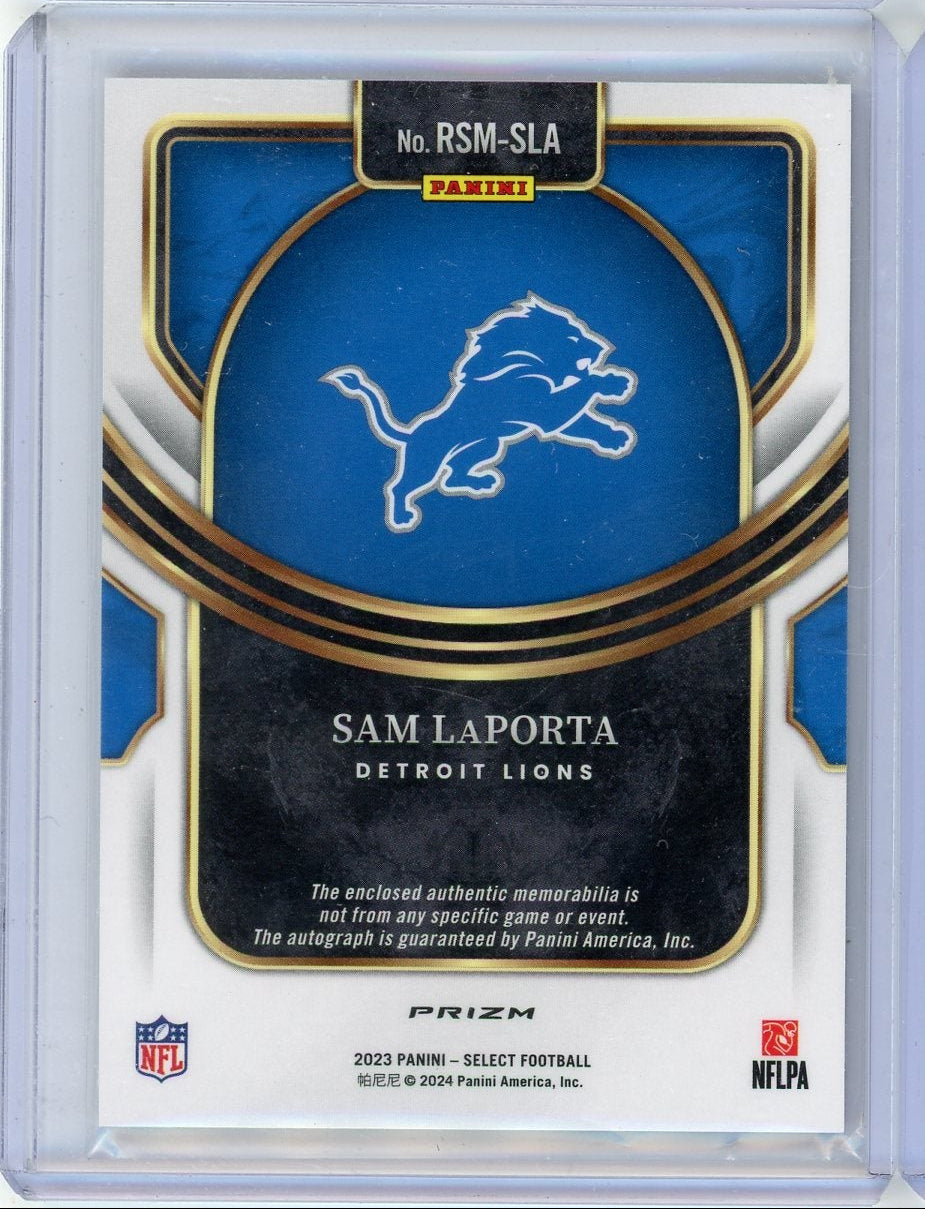 Sam Laporta 2023 Panini Select RPA red wave prizm