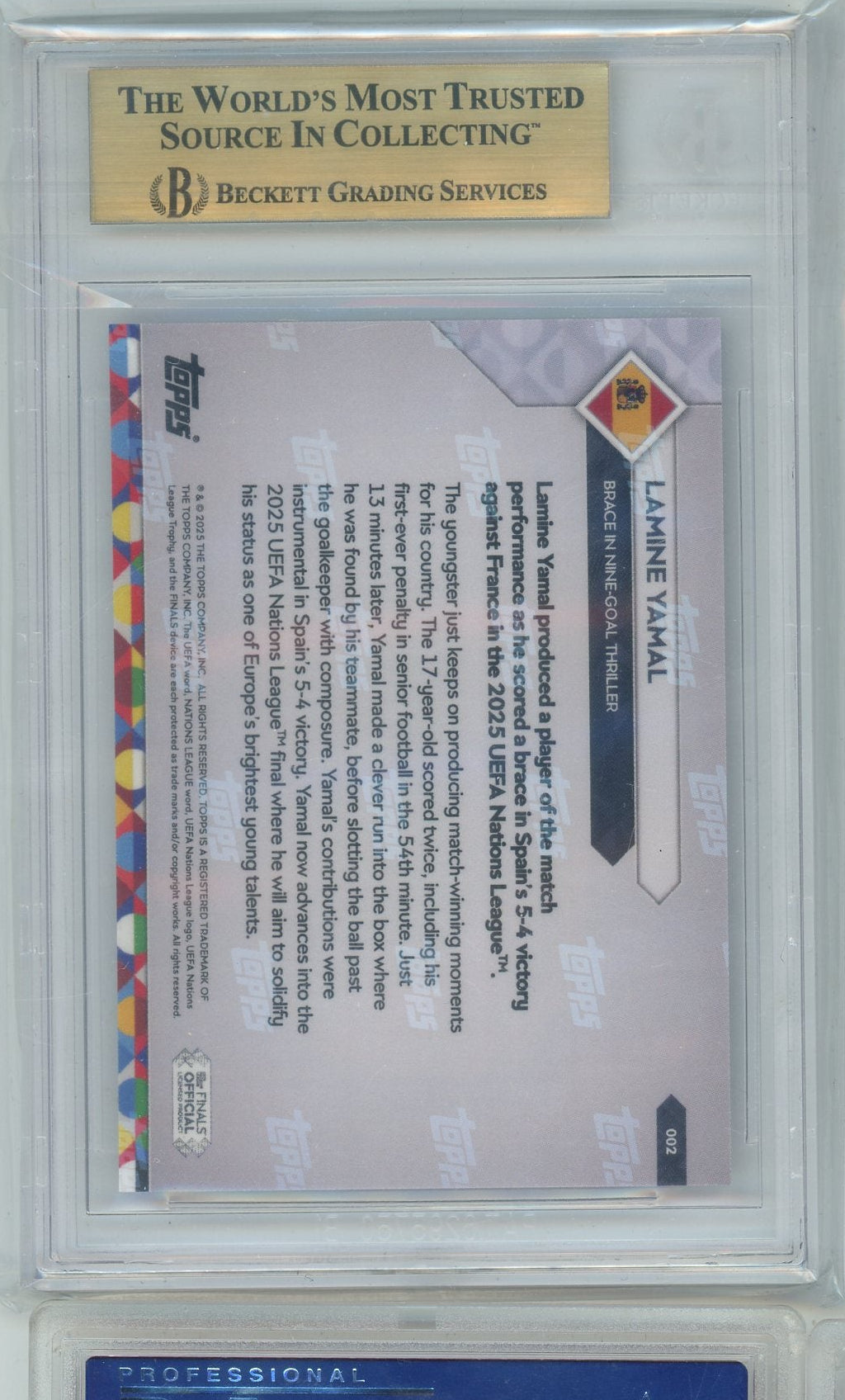 Lamine Yamal 2025 Topps NOW #2 BGS 10