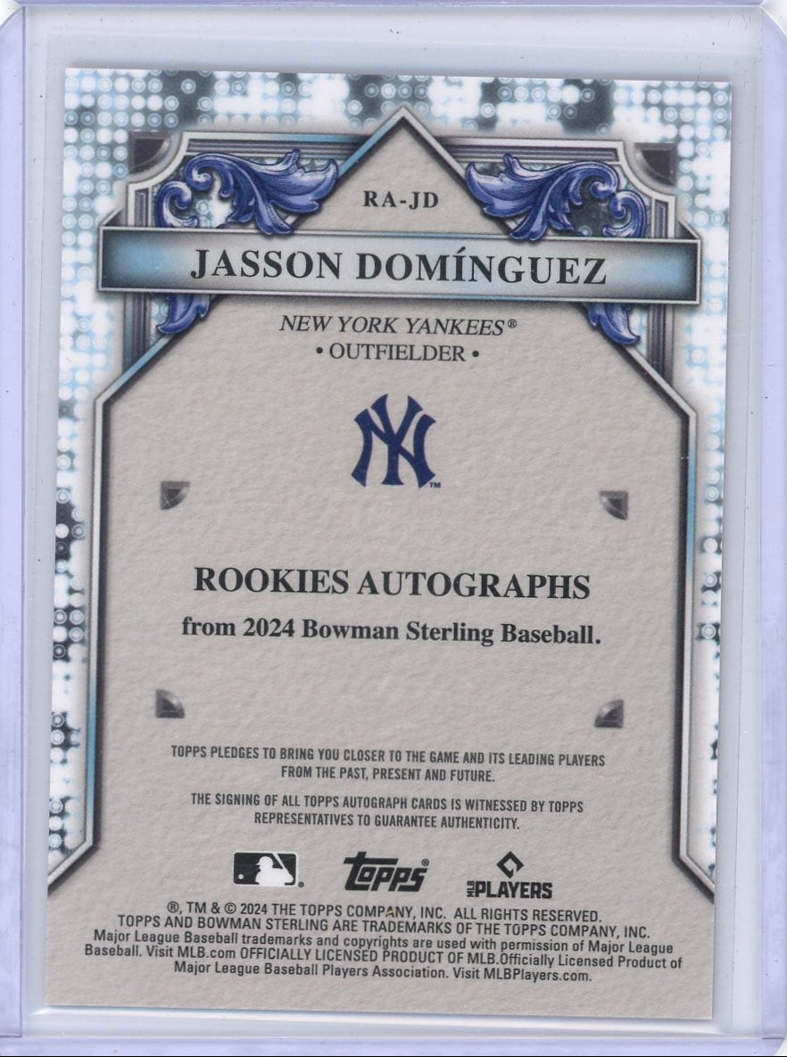 Jasson Dominguez 2024 Bowman Sterling autograph orange ref. RC #'d 09/75