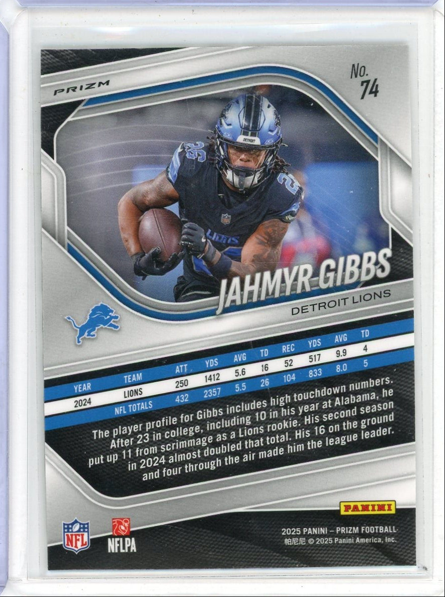 Jahmyr Gibbs 2025 Panini Prizm checkerboard prizm