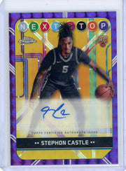 Stephon Castle 2024-25 Topps Chrome Next Stop Signatures Auto Purple Geometric Refractor RC
