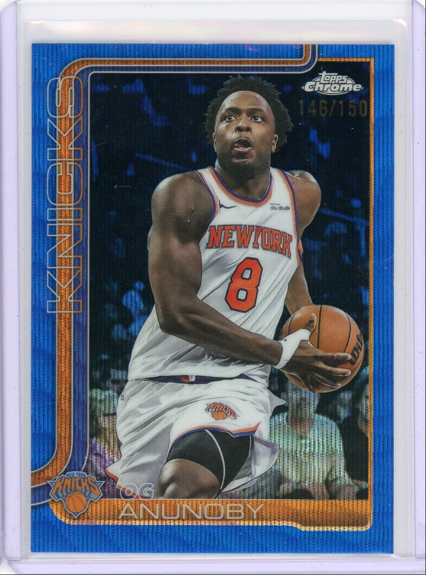 OG Anunoby 2025-26 Topps Chrome Blue Wave #'d 146/150