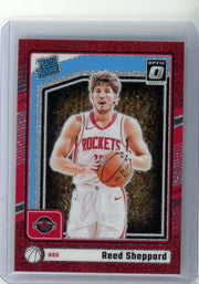 Reed Sheppard 2024-25 Panini Donruss Optic red glitter prizm rookie card #'d 06/75