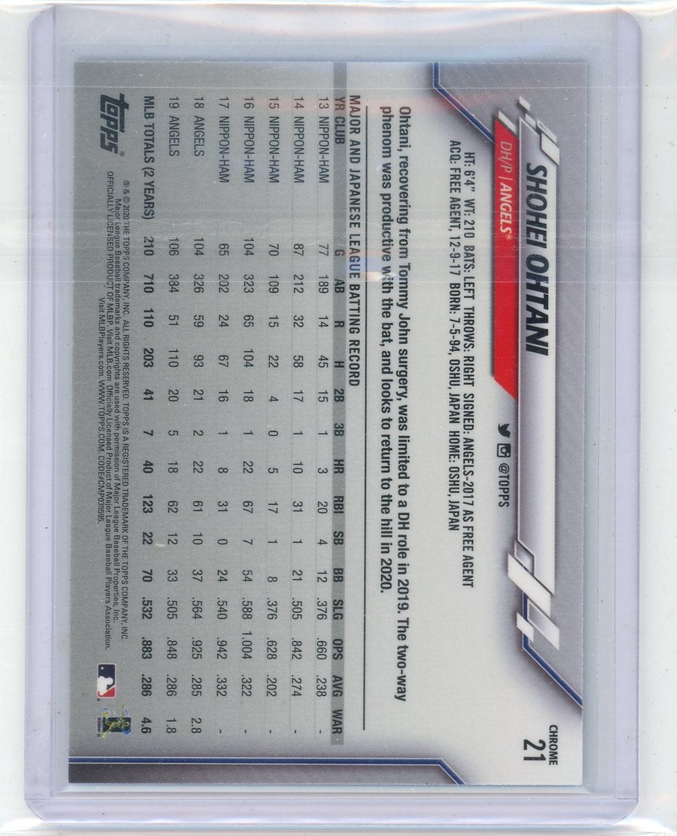 Shohei Ohtani 2020 Topps Chrome #21