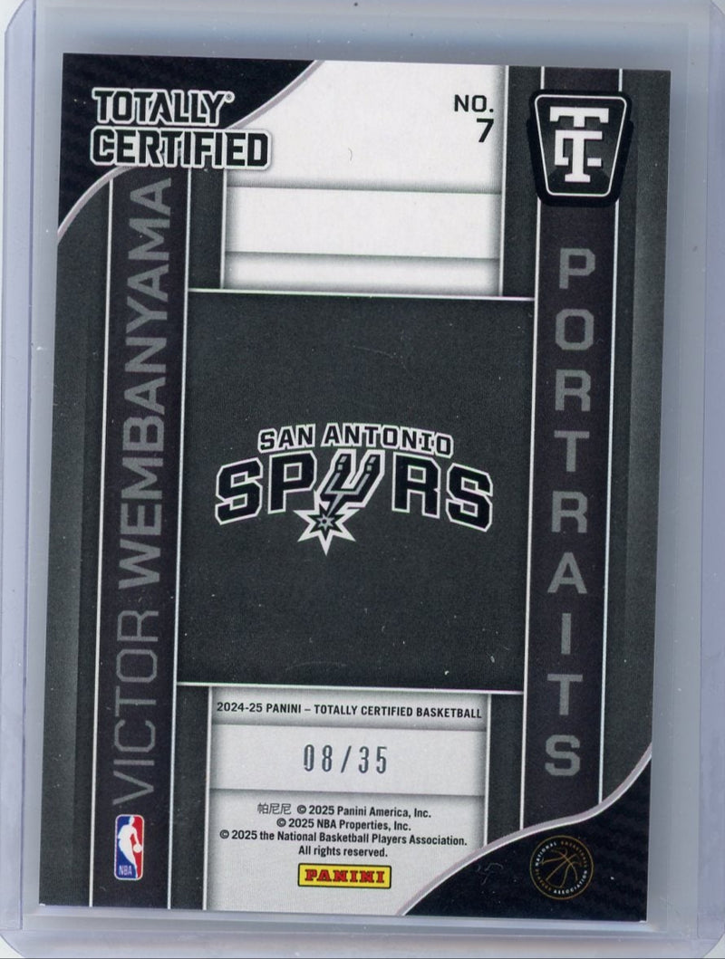 Victor Wembanyama 2025 Panini Totally Certified Portraits camo 