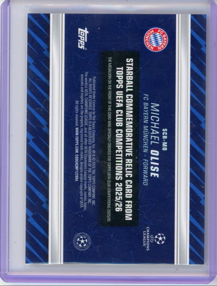 Michael Olise 2025-26 Topps UEFA Club Competitions Starball Commemorative Relic