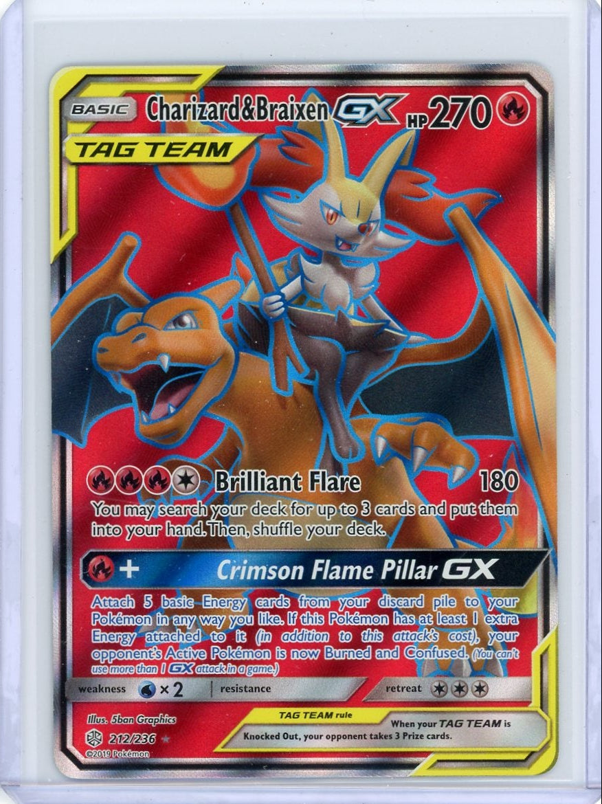 Charizard & Braixen GX Pokémon Cosmic Eclipse Full-Art #212/236