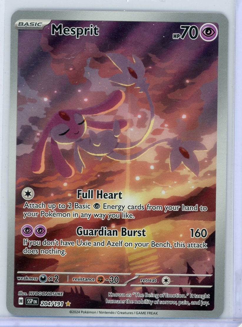 Mesprit Pokémon Surging Sparks Illustration Rare #204/191