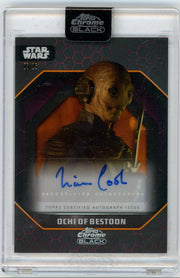 Ochi of Bestoon "Liam Cook" 2024 Topps Chrome Black Star Wars Dark Side Auto Orange Refractor #'d 23/25
