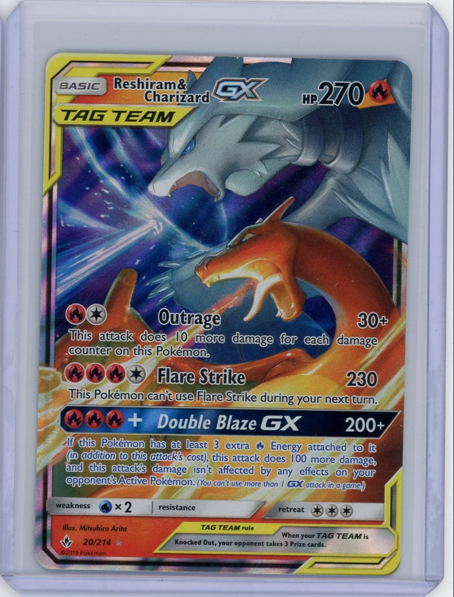 Reshiram & Charizard GX Pokémon Unbroken Bonds Ultra-Rare #20/214