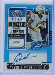 Quentin Johnston 2023 Panini Contenders Optic autograph rookie ticket light blue prizm #'d 66/99