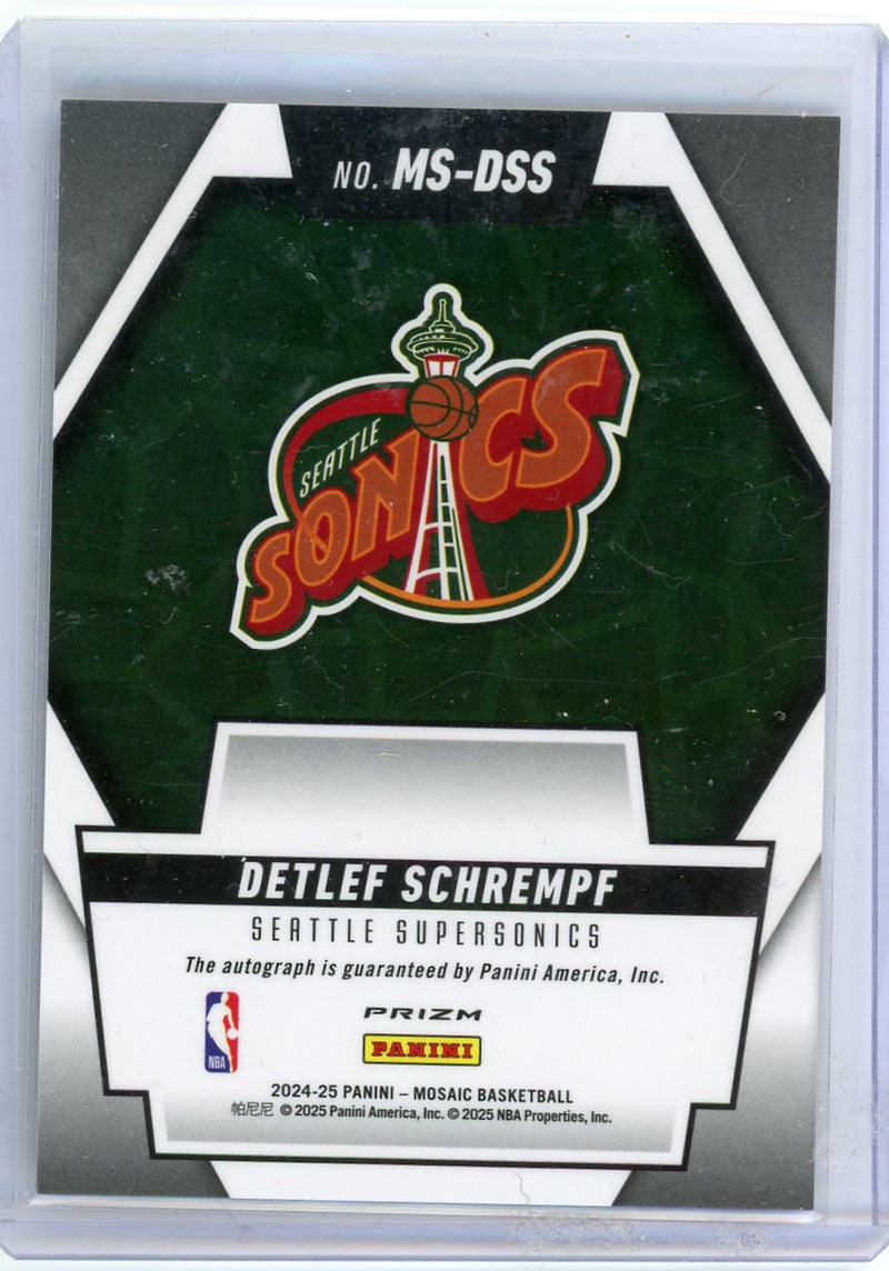 Detlef Schrempf 2024-25 Panini Mosaic Scripts Silver Auto